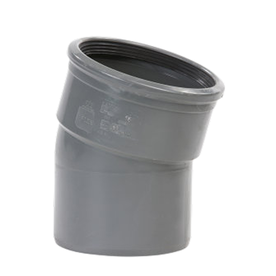 Pipelife pvc bocht m/s 125 15° sn4 gr