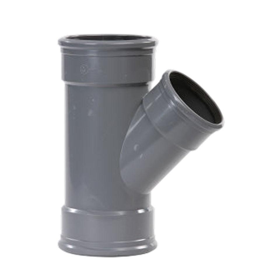 Pipelife pvc t-stuk m/m 160-125 45° sn4 gr