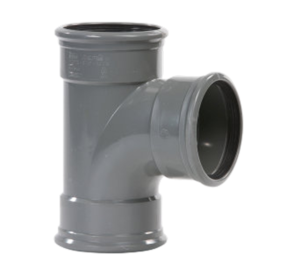 Pipelife pvc t-stuk m/m 160 90° sn4 gr