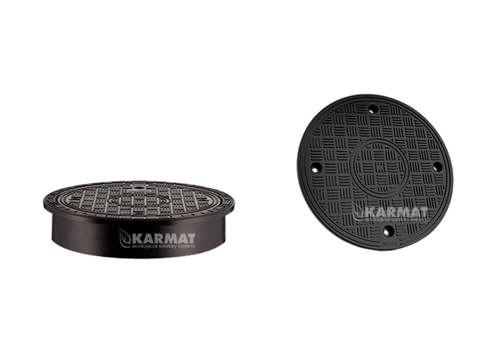 Karmat® PP putafdekking, rond 315 + rand, dicht deksel