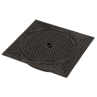 Gietijzeren deksel 30x30cm, dicht, Ø250 mm