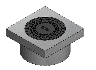 Putrand dicht deksel, type 77008, dagmaat Ø420mm 60x60cm