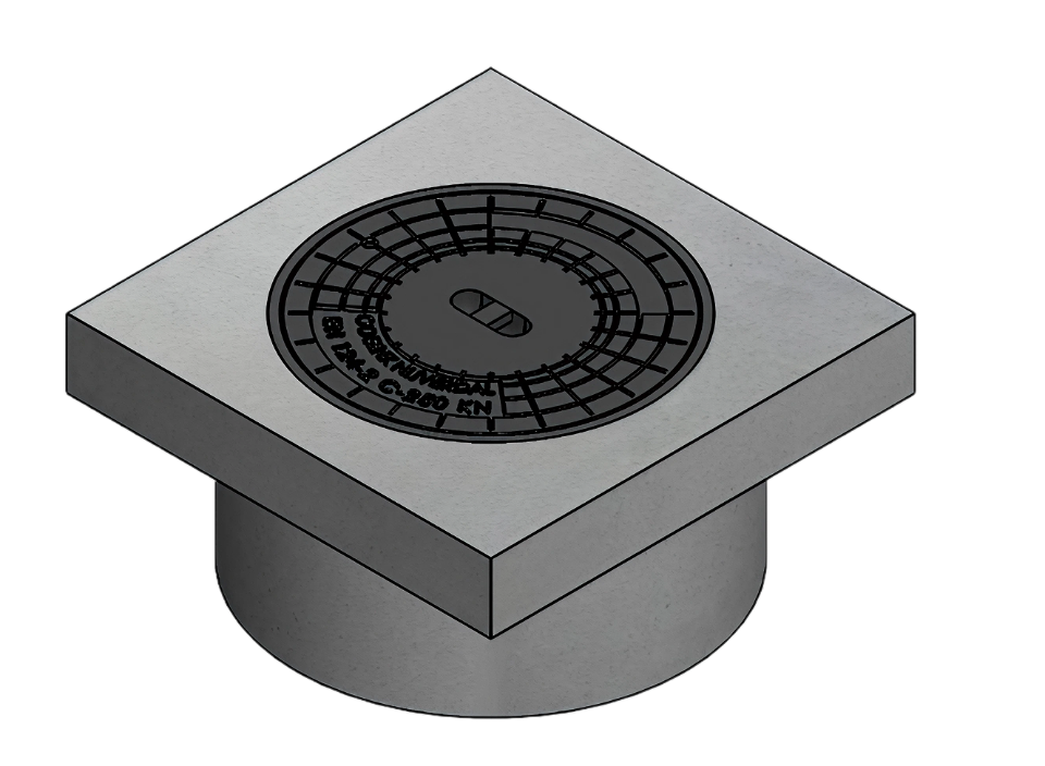 Putrand dicht deksel, type 77008, dagmaat Ø420mm 60x60cm