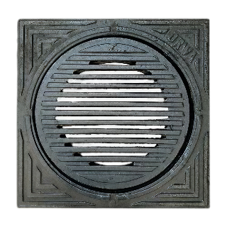Gietijzeren deksel 40x40cm, open, Ø315 mm