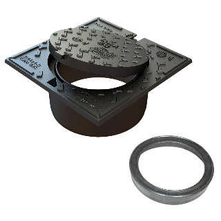 GY deksel Ø315MM, Dicht, C250, RWA, + EPDM Ring, 360 x 360mm