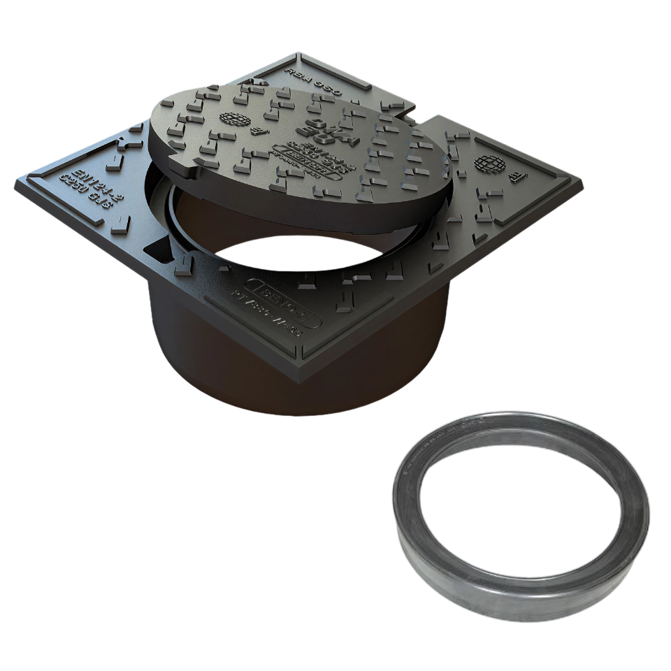 GY deksel Ø315MM, Dicht, C250, RWA, + EPDM Ring, 360 x 360mm