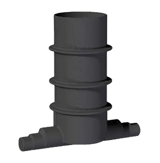 PE put Ø600 met stromingsprofiel, H=2500mm,Ø 160/200 aansl.