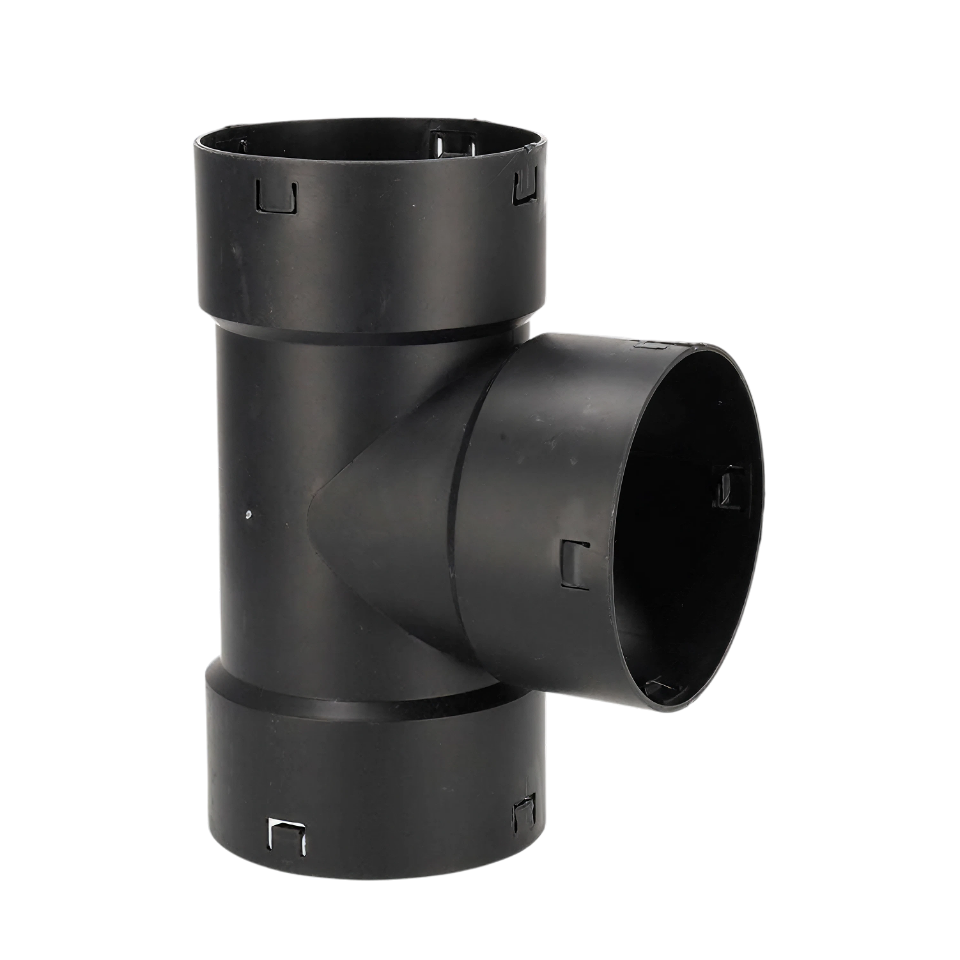 PP klik T-stuk 90°, 160 mm, voor drainagebuis