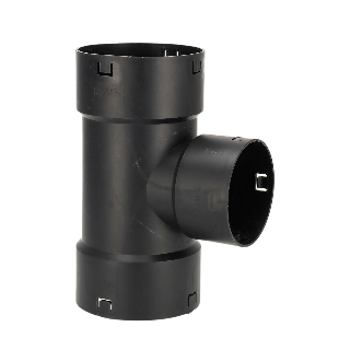 PP Verloop klik T-stuk, 125/60 mm, voor drainagebuis