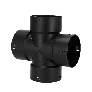 PP Verloop kruis klik T-stuk, 100/60 mm, voor drainagebuis