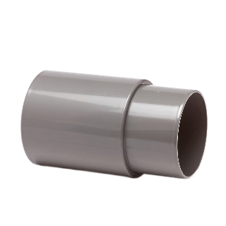 Dyka PVC HWA verlengde mof 100mm, grijs, mof/verjongd spie