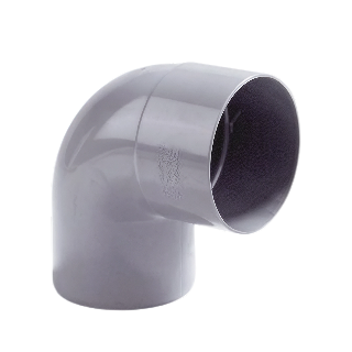 Dyka PVC HWA bocht 60mm, grijs, 87.5° mof/spie