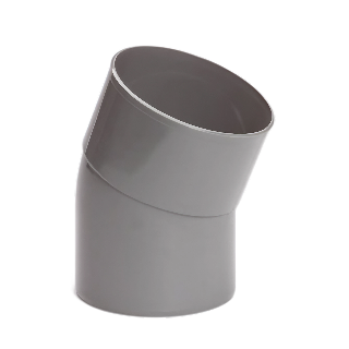 Dyka PVC HWA bocht 70mm, grijs, 22.5° mof/spie