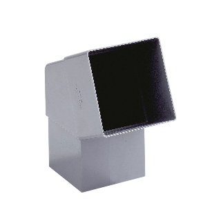Dyka PVC HWA bocht 100mm, vierkant, grijs, 67.5° mof/spie