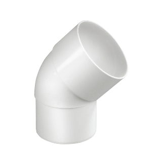 Dyka PVC HWA bocht 80mm, wit, 45° mof/verjongd spie
