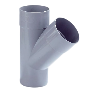 Dyka PVC HWA T-stuk 70mm, grijs, mof/spie spie 45°