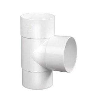 Dyka PVC HWA T-stuk 100mm, wit, 87,5°, mof/verjongd spie