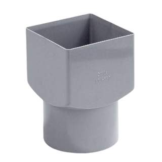 Dyka PVC Verloop vierkant 80mm x 80mm rond, grijs