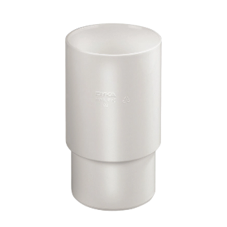 Dyka PVC HWA verlengde mof 100mm, wit, mof/verjongd spie