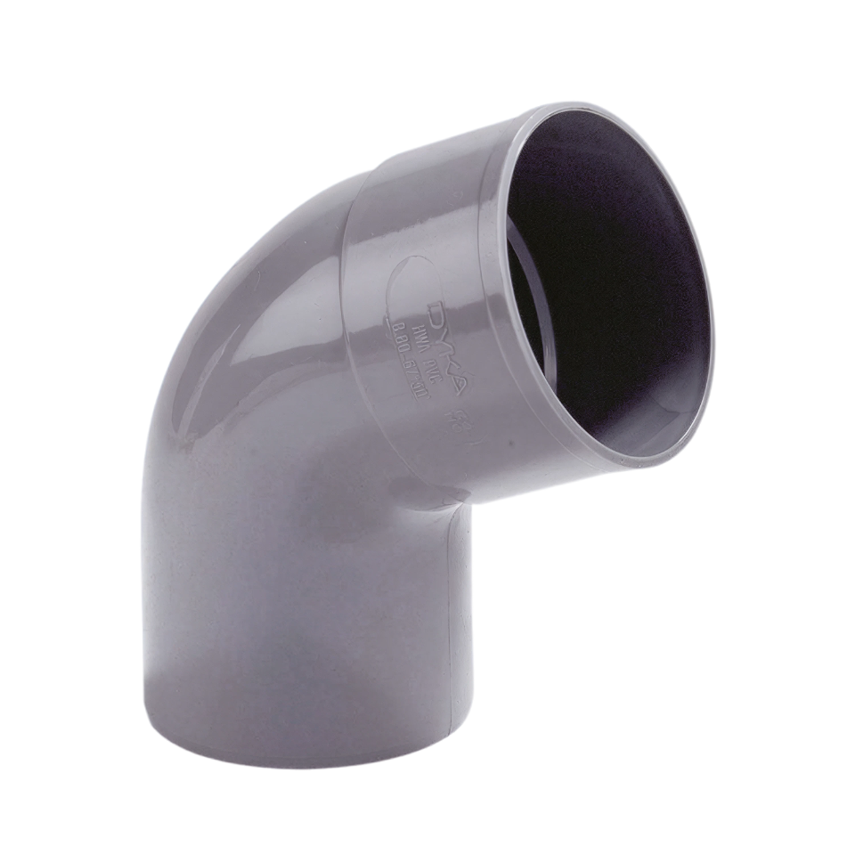 Dyka PVC Bocht 80 1LV 67.5gr RWA Grijs
