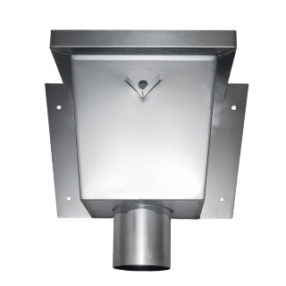 Vergaarbak zink, 80mm, vierkant