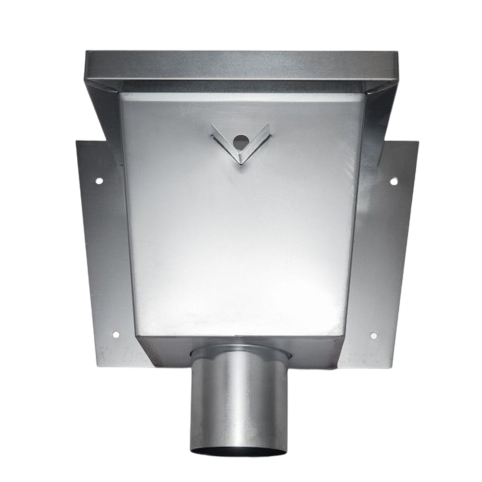 Vergaarbak zink, 80mm, vierkant