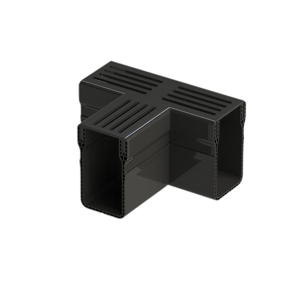 MW Drain 65/100 T-stuk, Premium zwart alu. rooster