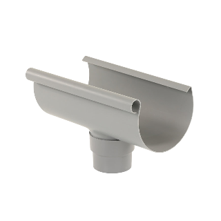 S-lon gootuitloop voor mastgoot 180mm ⌀70-80mm, grijs, lijm