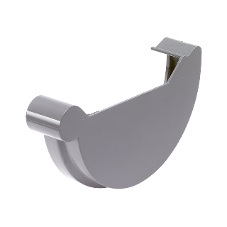 S-lon Klem eindstuk voor mastgoot 150mm, Rechts, grijs