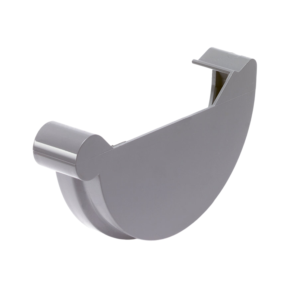S-lon Klem eindstuk voor mastgoot 180mm, Rechts, grijs