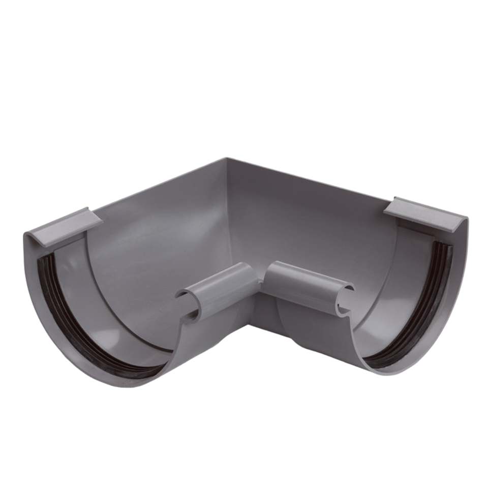 S-lon Klem binnenhoekstuk voor mastgoot 150mm, grijs