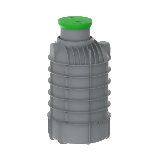 MW Regenwatertank verticaal, 2300 L, Ø1300 x 2550 mm