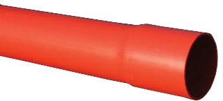 PVC kabelbeschermingsbuis 160 x 4,7 mm, Rood, L= 6 m + L-mof