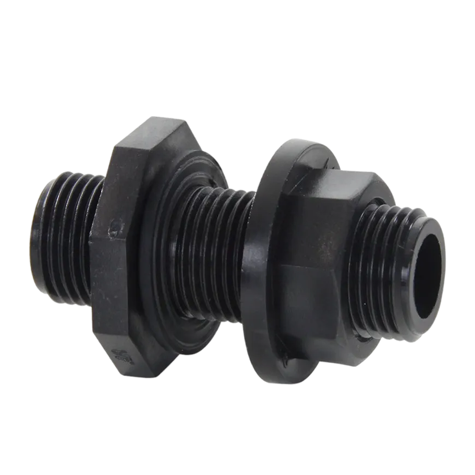 Tankdoorvoer 1/2", PP, 2x bu.dr.