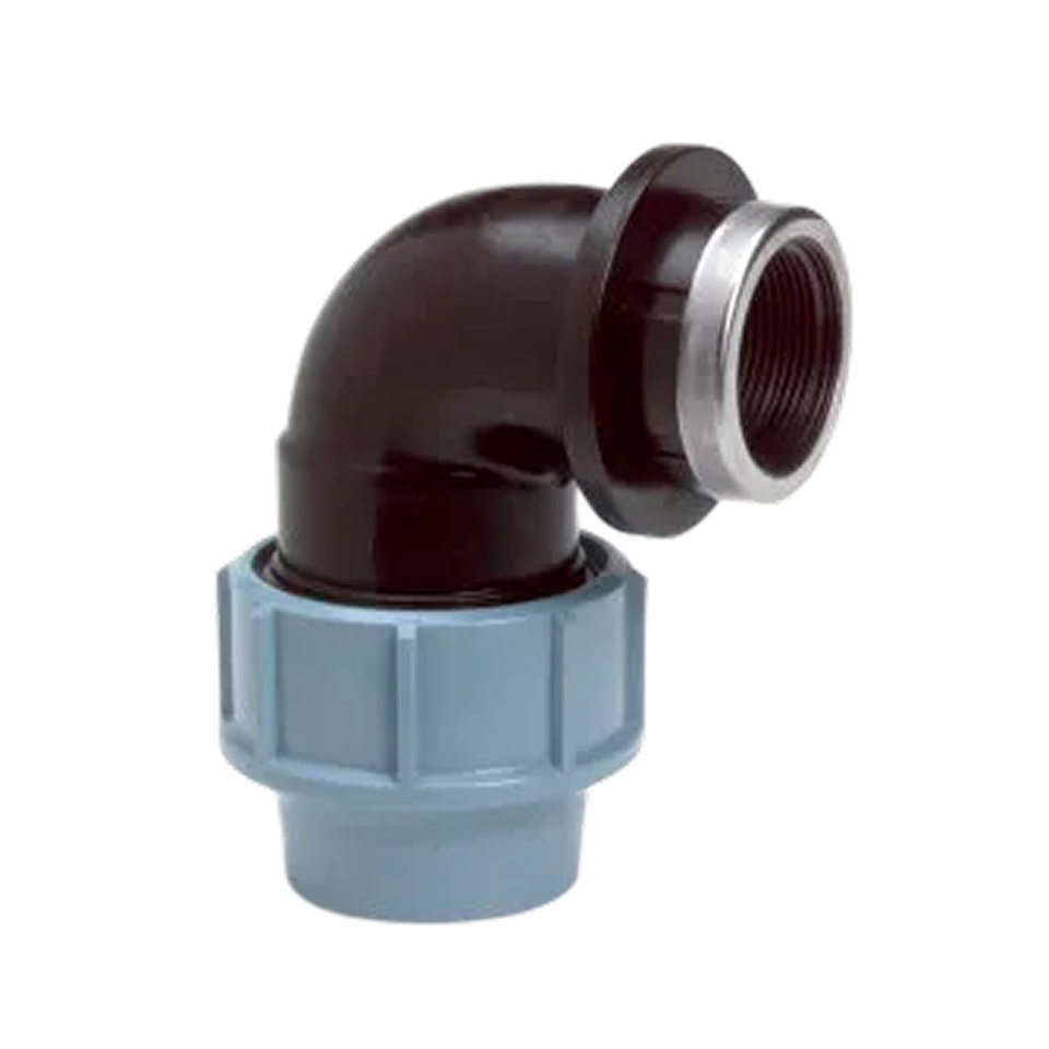 Unidelta PP Knie 90° met bi met verst. ring., 50 x 1 1/4''
