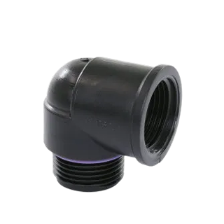 Self-Seal PP knie 90° 3/4" bi. x bu. draad