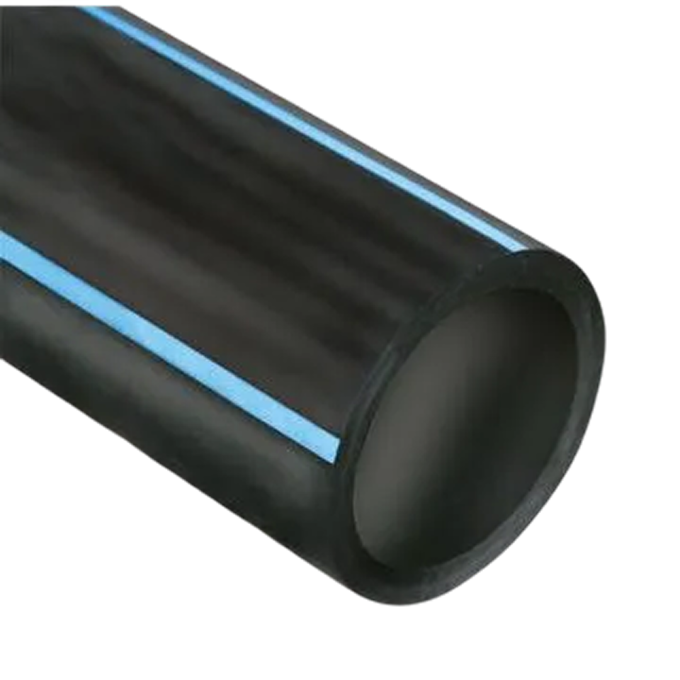 PE100 Buis 110 x 6,6 mm SDR17 zwart / blauw L=6m