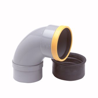 Wavin PVC Betoninl. 90° GR/GD 125 SN8 M/S