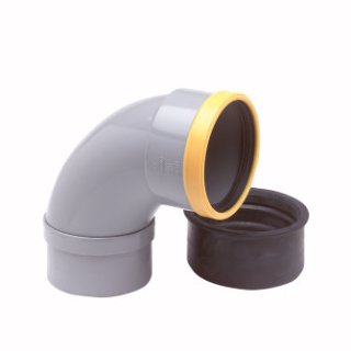 Wavin PVC Betoninl. 90° GR/GD 160 SN8 M/S