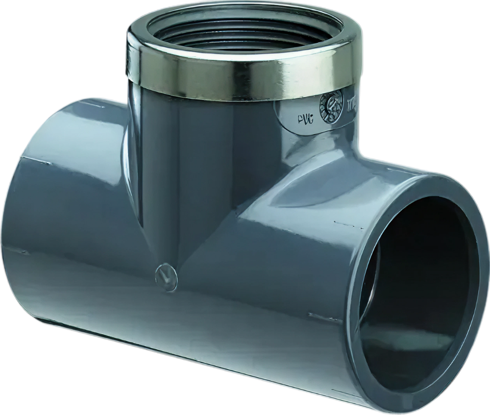 HD T-stuk 40mm x 1.1/4" x 40mm 90° Bi.dr. met verstevigingsring