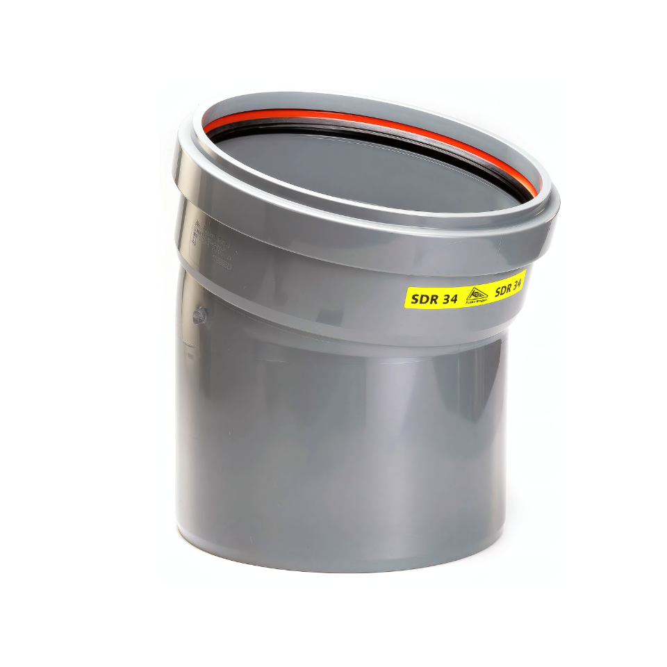 PVC Bocht 15° 250 SN4 M/S