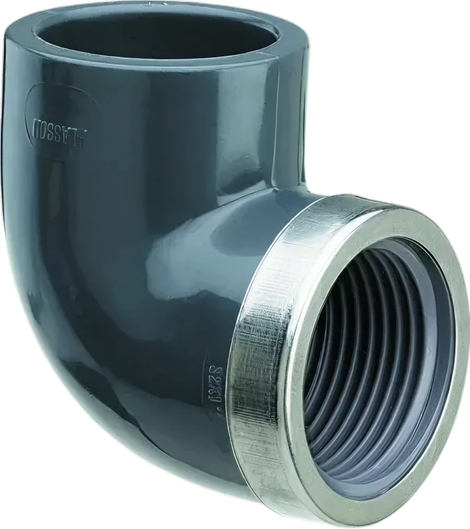 HD Knie 40mm x 1.1/4" 90° Bi.dr. met verstevigingsring