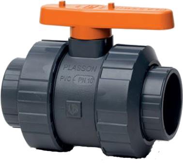 PVC Kogelkraan 75mm, 2x wartel PN10