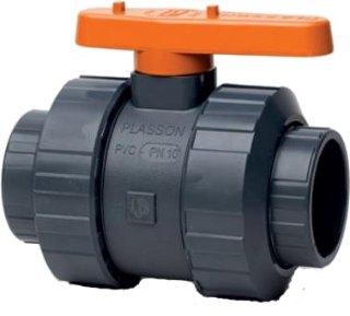 PVC Kogelkraan 90mm, 2x wartel PN10