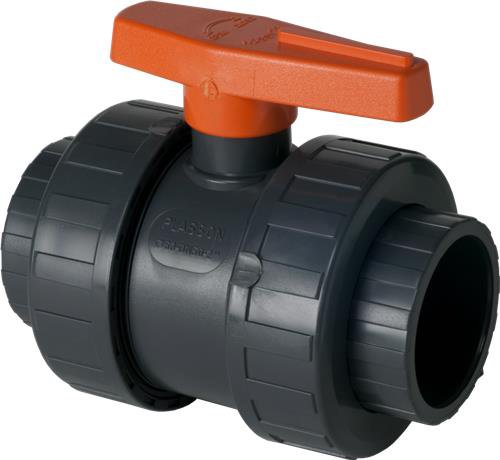 PVC Kogelkraan 1", 2x wartel PN16