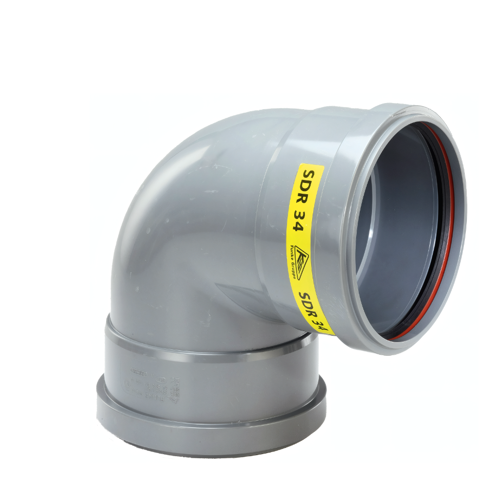 PVC Bocht 90° 250 SN4 M/M