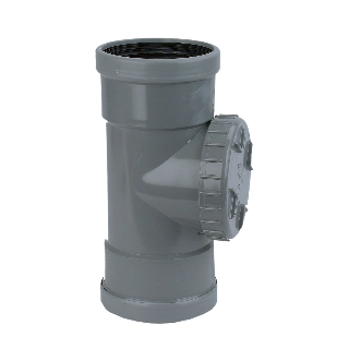 PVC Ontsoppingsstuk 125mm met schroefdeksel 2x mof