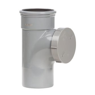 PVC ontstoppingsstuk 125mm met schroefdeksel mof/spie
