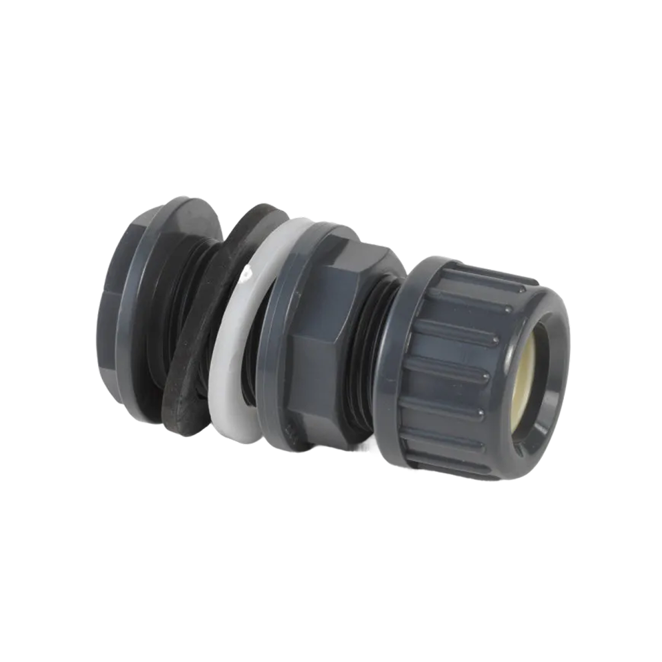 Wanddoorvoer 40mm klem x 1 3/4", PVC