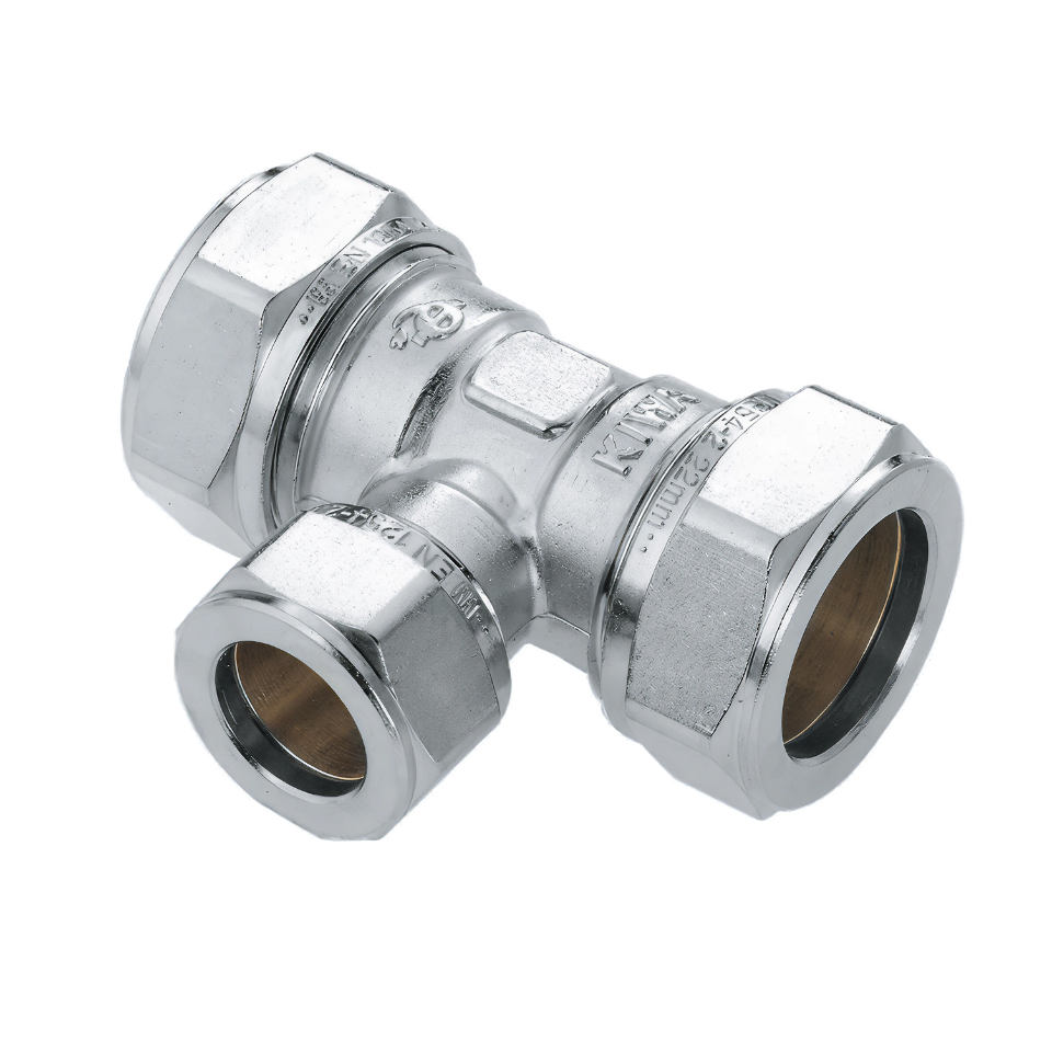 BONFIX 82456 Knel T-stuk 15 x 12 x 15 mm vernikkeld